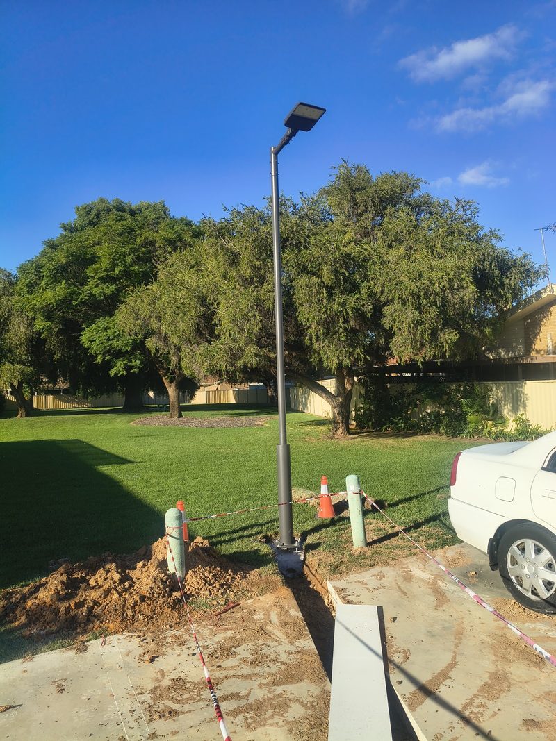 LED street light pole installed and commissioned